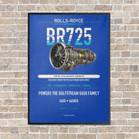 Thumbnail for BR725 vertical canvas print - framed - blue background