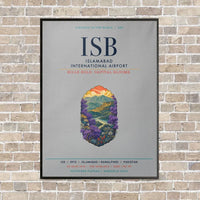 Thumbnail for Islamabad International Airport ISB vertical canvas print - framed - light gray background