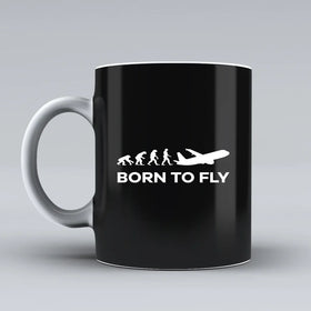 Born To Fly Ceramic White Mugs