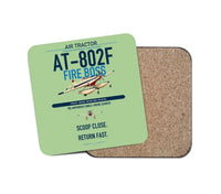 Thumbnail for Air Tractor AT-802F Fire Boss design on light green 1 piece coaster