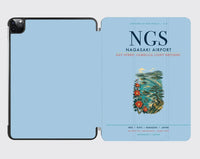 Thumbnail for Nagasaki Airport (NGS) design on light blue ipad tablet case