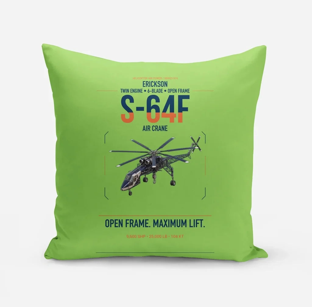 Erickson S-64F Air Crane design on light green pillow