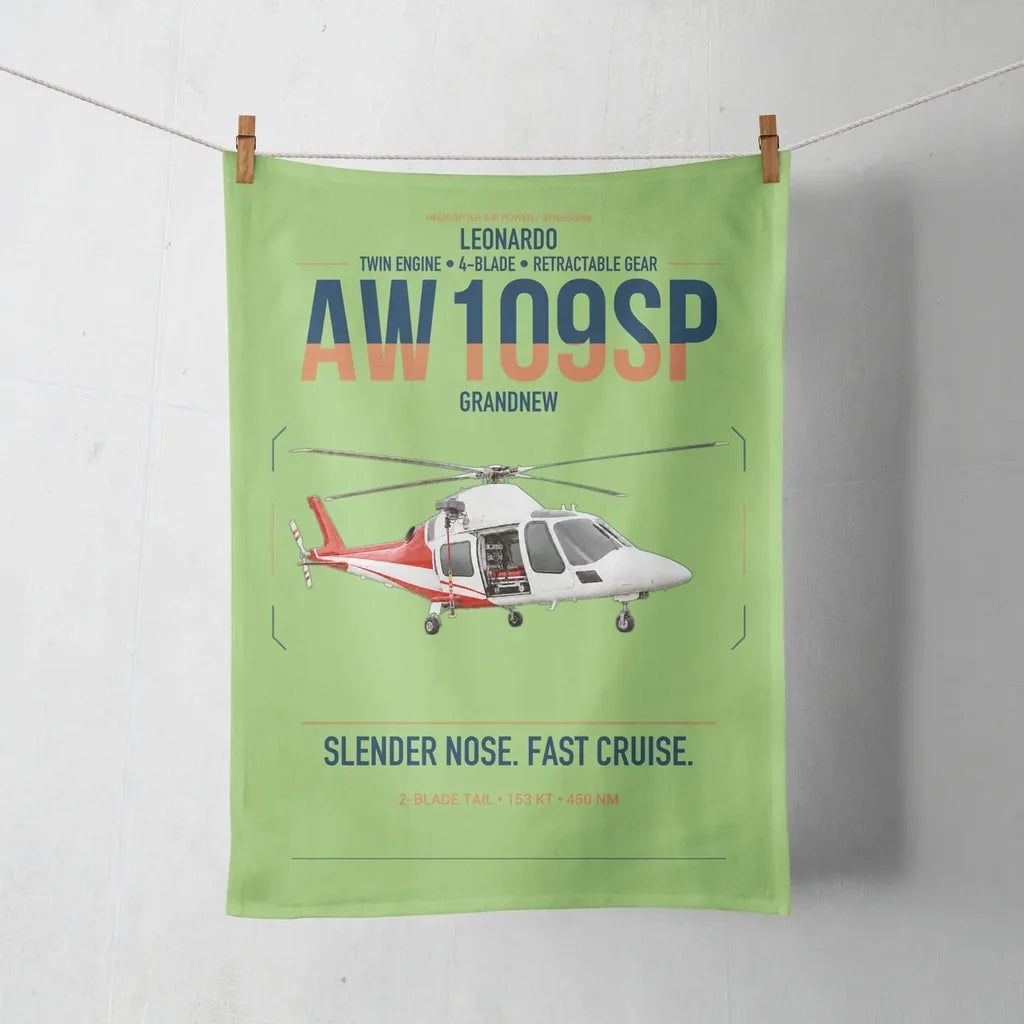 Leonardo AW109SP GrandNew design on light green towel