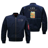 Thumbnail for Federico García Lorca Granada-Jaén Airport (GRX) design on blue bomber jacket