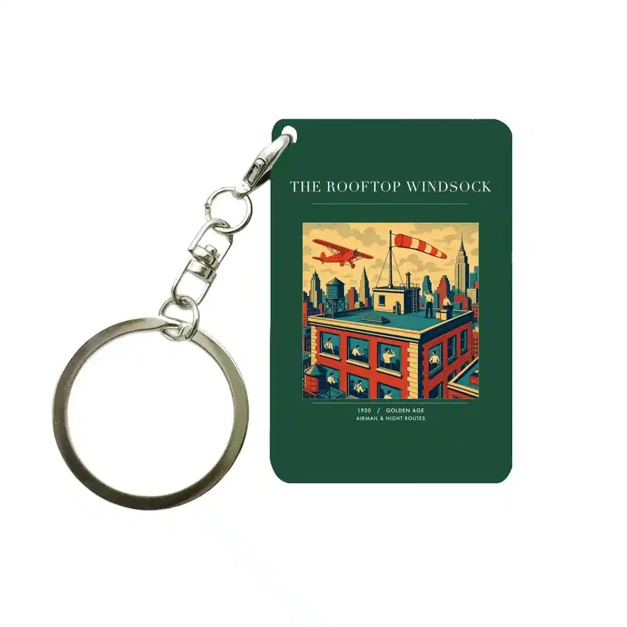 VINTAGE G4312 - The Rooftop Windsock - Designed Key Chain design on darkgreen