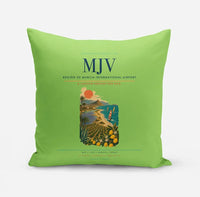 Thumbnail for Región de Murcia International Airport (MJV) design on light green pillow