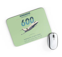 Thumbnail for Bombardier Challenger 600 design on light green rectangle mouse pad