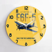 Thumbnail for F6F-5 Hellcat design on yellow no frame wall clock