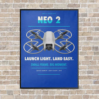 Thumbnail for DJI Neo 2 vertical canvas print - framed - blue background