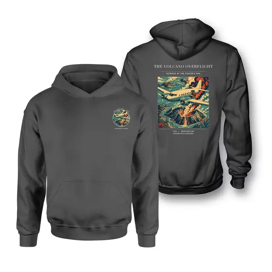 VINTAGE G4206 - The Volcano Overflight - Double-Side Hoodie design on darkgray double side