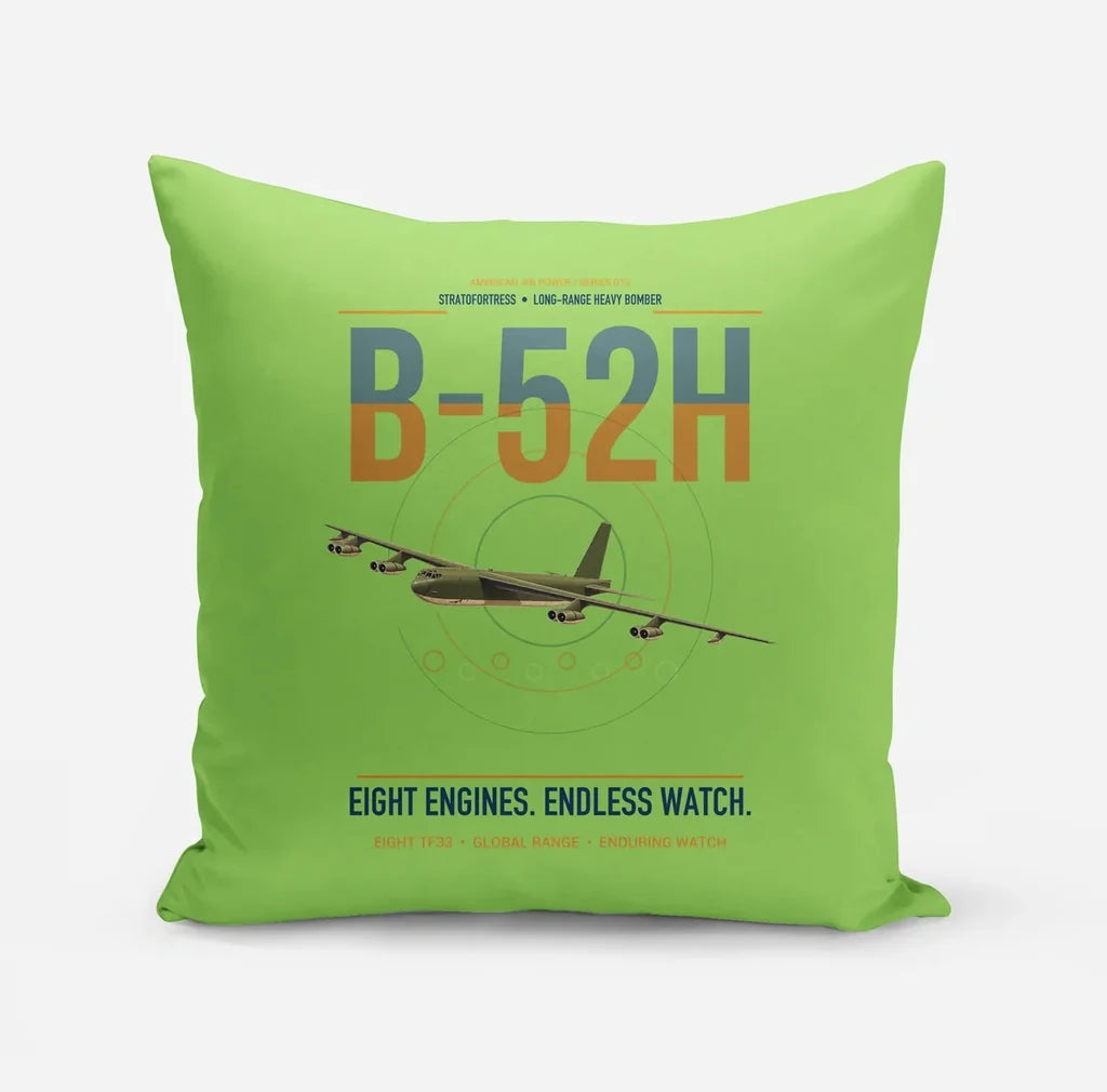 B-52H Stratofortress design on light green pillow