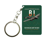 Thumbnail for Avro Lancaster B I design on dark green designed key chain, double-side print