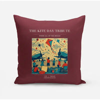 Thumbnail for VINTAGE G4434 - The Kite Day Tribute - Designed Pillows design on darkred
