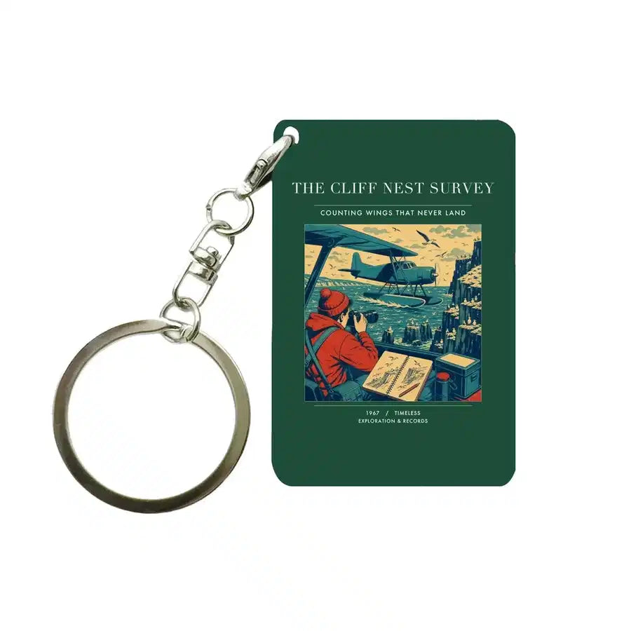 VINTAGE G4363 - The Cliff Nest Survey - Designed Key Chain design on darkgreen