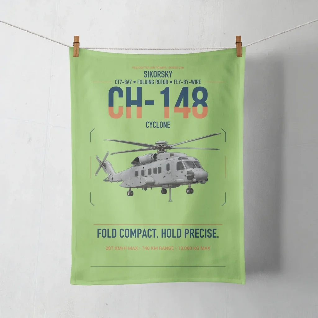 Sikorsky CH-148 Cyclone design on light green towel