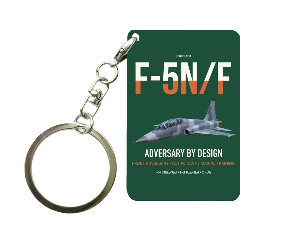 F-5N F Adversary design on dark green designed key chain, double-side print