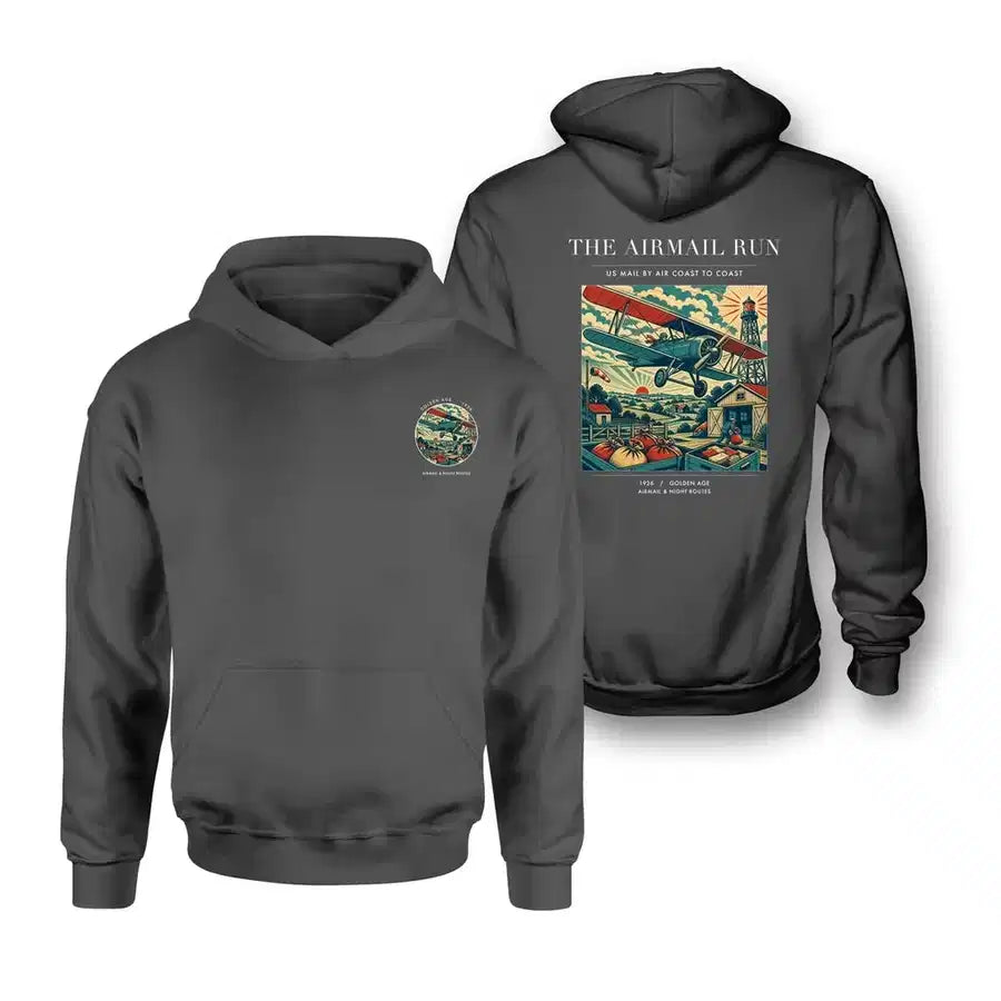 VINTAGE G4015 - The Airmail Run - Double-Side Hoodie design on darkgray double side