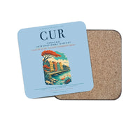 Thumbnail for Curaçao International Airport (CUR) design on light blue 1 piece coaster