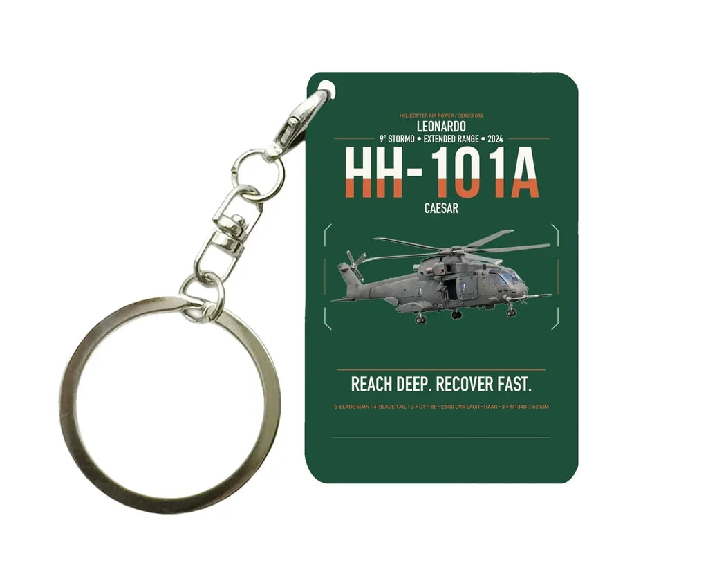 Leonardo HH-101A Caesar design on dark green designed key chain, double-side print