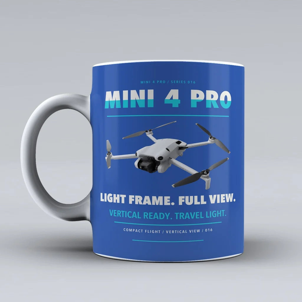 Mini 4 Pro Mug design on blue dji