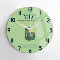 Thumbnail for Harrisburg International Airport (MDT) design on light green no frame wall clock