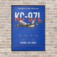 Thumbnail for KC-97L STRATOFREIGHTER vertical canvas print - framed - blue background