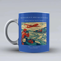 Thumbnail for VINTAGE G4491 - The River Ice Breakup Watch - Ceramic Mug design on blue