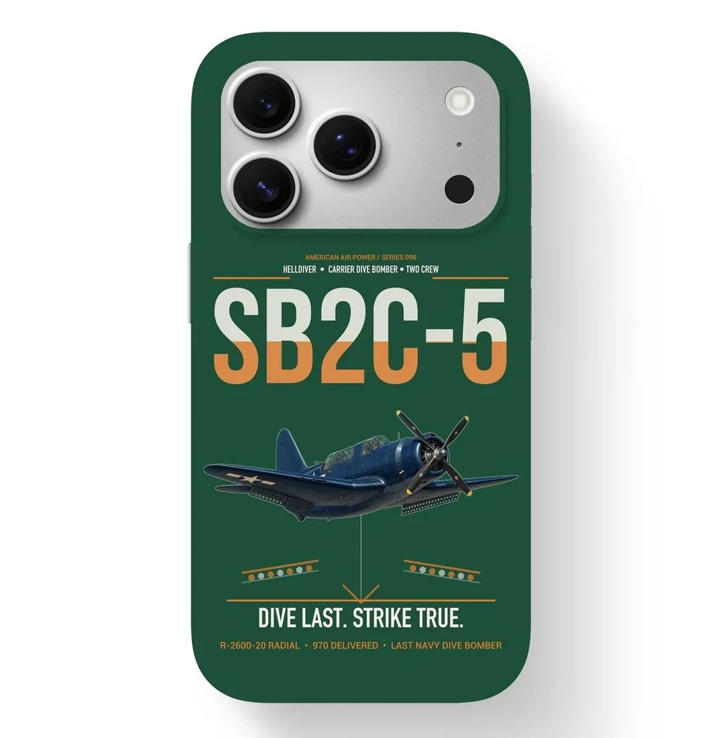 SB2C-5 Helldiver design on dark green magsafe iphone case, for iPhone 17 Pro