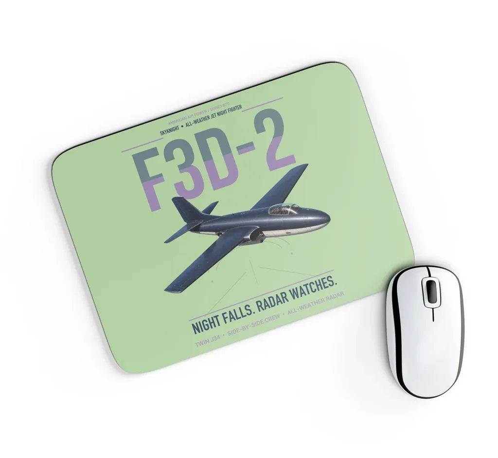 F3D-2 Skyknight design on light green rectangle mouse pad