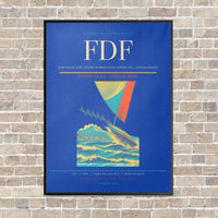 Thumbnail for Martinique Aimé Césaire International Airport FDF — Fort-de-France vertical canvas print - framed - blue background