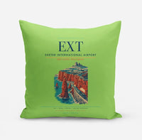 Thumbnail for Exeter International Airport (EXT) design on light green pillow