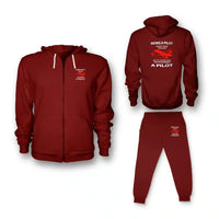 Thumbnail for If You're Cool You're Probably a Pilot Zipped Hoodie - Red