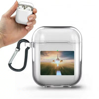 Thumbnail for Airplane Flying Over Runway AirPods transparent case - With Buckle