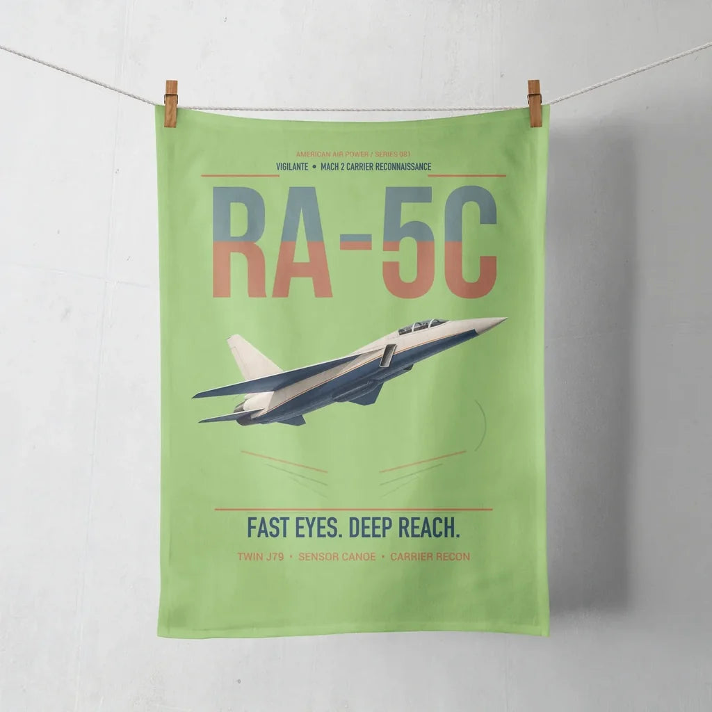 RA-5C Vigilante design on light green towel