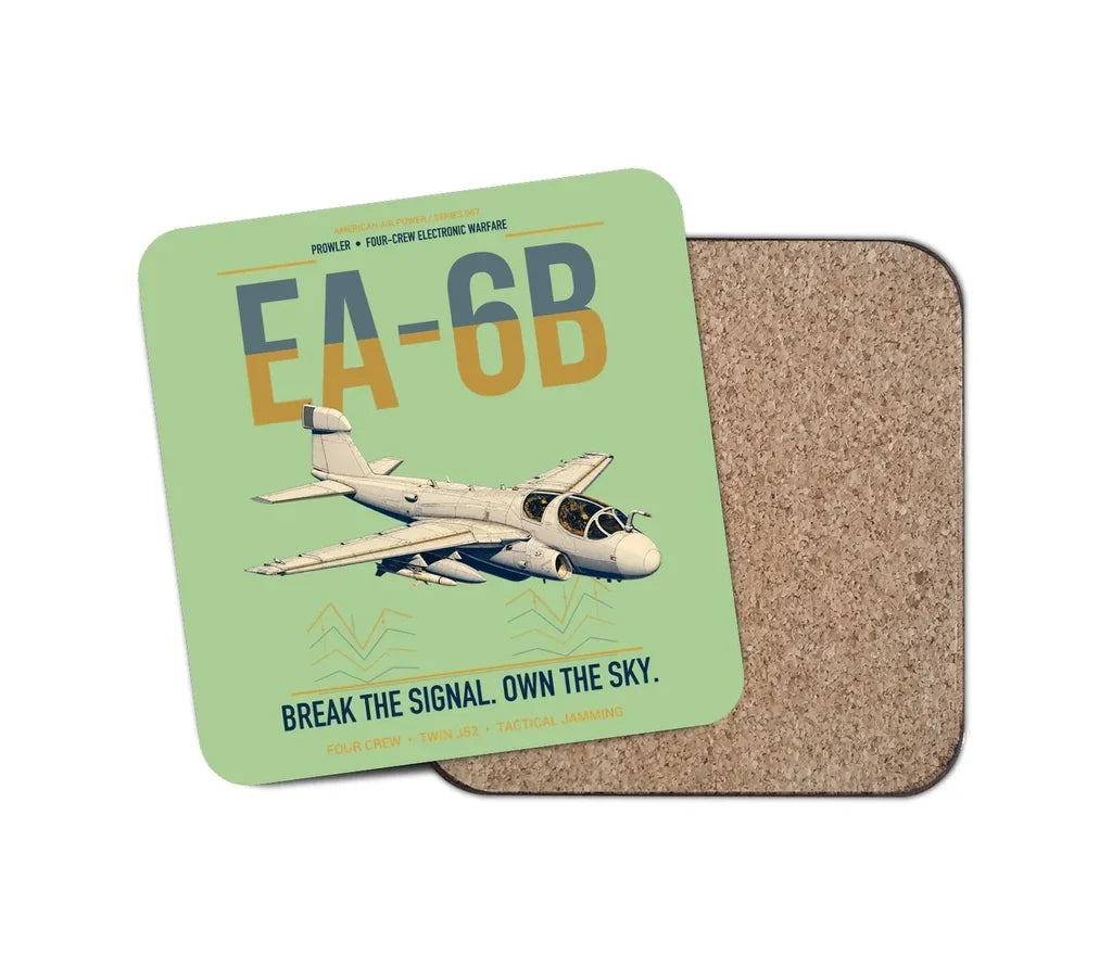 EA-6B Prowler design on light green 1 piece coaster