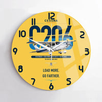 Thumbnail for Cessna 206 Stationair design on yellow no frame wall clock