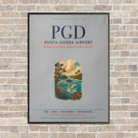 Thumbnail for Punta Gorda Airport PGD vertical canvas print - framed - light gray background