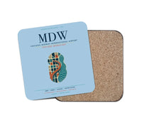 Thumbnail for Chicago Midway International Airport (MDW) design on light blue 1 piece coaster