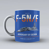 Thumbnail for F-5N F Adversary design on blue ceramic mug, double-side print