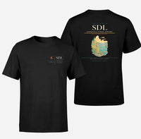 Thumbnail for Sundsvall-Timrå Airport (SDL) design printed on black double-side t-shirt