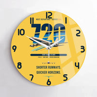 Thumbnail for Boeing 720B design on yellow no frame wall clock