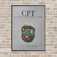 Thumbnail for Cape Town International Airport CPT vertical canvas print - framed - light gray background