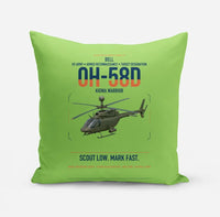 Thumbnail for Bell OH-58D Kiowa Warrior design on light green pillow