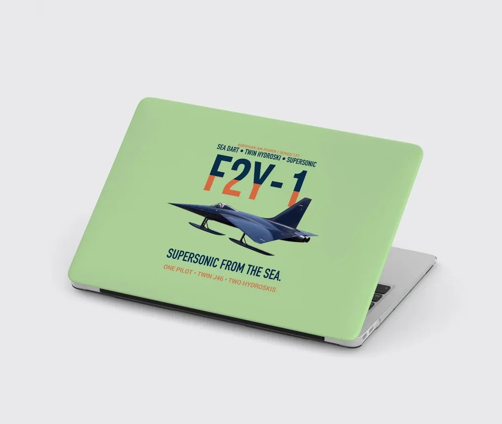F2Y-1 Sea Dart Supersonic from the Sea design on light green MacBook case