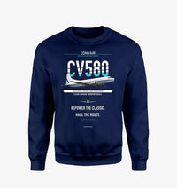 Thumbnail for Convair 580 design on navy blue sweatshirt