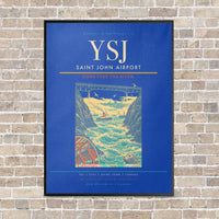 Thumbnail for Saint John Airport YSJ vertical canvas print - framed - blue background