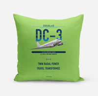 Thumbnail for Douglas DC-3 design on light green pillow