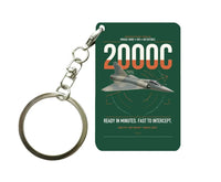 Thumbnail for Dassault Mirage 2000C RDI design on dark green designed key chain, double-side print