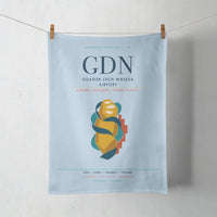 Thumbnail for Gdańsk Lech Wałęsa Airport (GDN) design on light blue towel