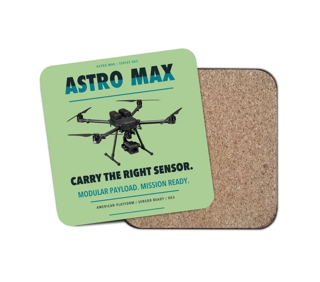Freefly Astro Max design on light green 1 piece coaster